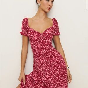 Reformation Red Floral Shyla Maxi Dress